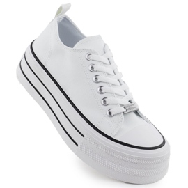 Sneaker basse sulla piattaforma White News 9156 bianco