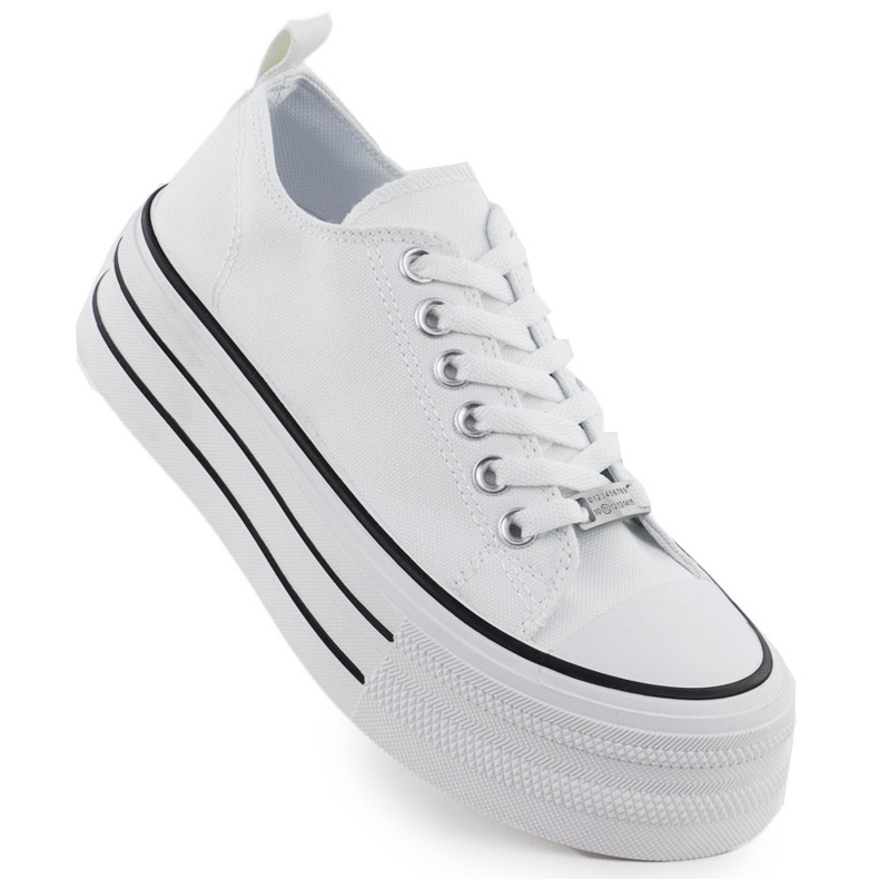 Sneaker basse sulla piattaforma White News 9156 bianca