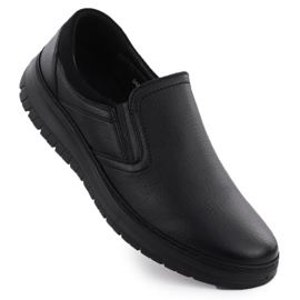 Scarpe da uomo Elegante Black Sliding Black UNISOFT 7155