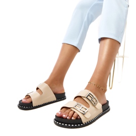 BEIGE Flip Flip sulla piattaforma Blau