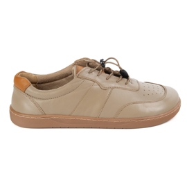 Olivier Scarpe a piedi nudi femminile in pelle minimalista ampia cappuccino aria beige