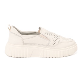 Sergio Leone Scarpe in pelle sulla piattaforma beige