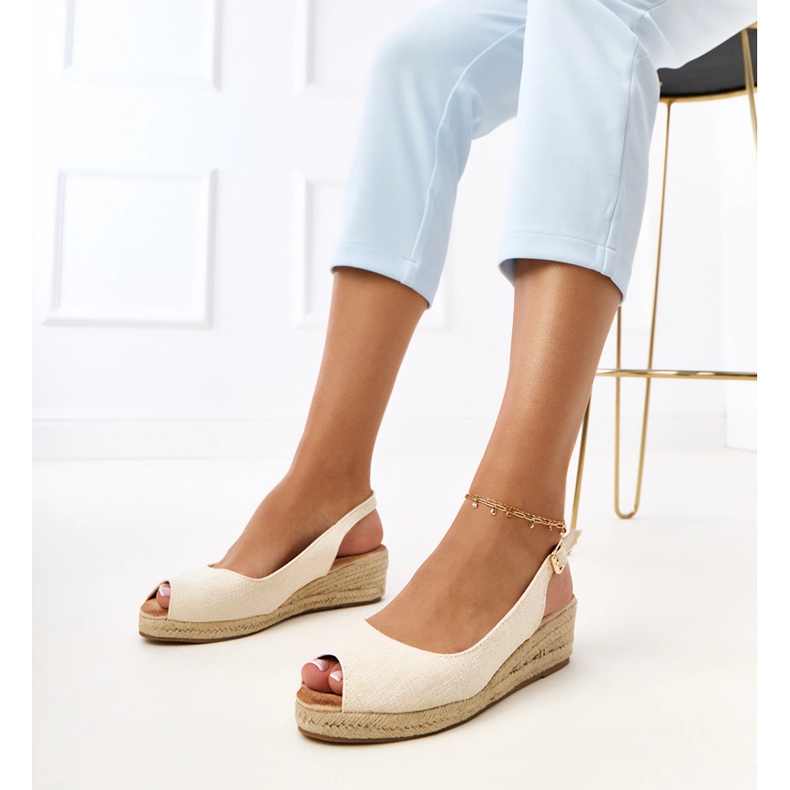 Beige sandals espadrilles sul cuneo nevarez