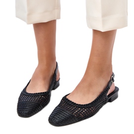 BALLERINA BLACK Openwork con un tacco Eve Exposed nero