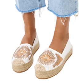 White espadrilles con ricamo sulla piattaforma Lorin bianco