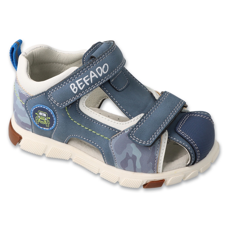 Sandali per bambini di Befado 170p106 Inserto in pelle blu