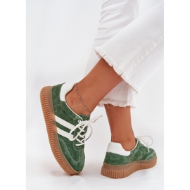 Boto Sneaker in pelle scamosciata femminile sulla piattaforma verde Venera