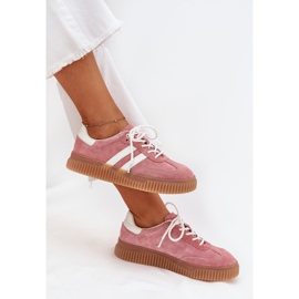 Boto Sneaker in pelle scamosciata femminile sulla piattaforma Pink Venera rosa