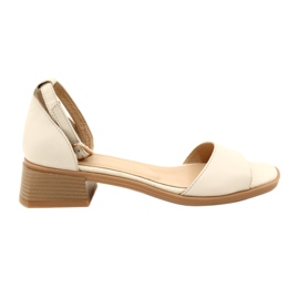 Tacchi alti in pelle femminile 44294 beige