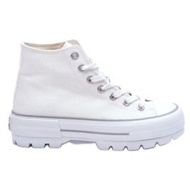 Sneaker femminili sulla piattaforma bianca Big Star LL274156 bianco
