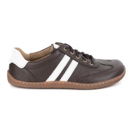 Olivier Scarpe minimaliste in pelle a piedi da donna 1287 scarpe da ginnastica marrone
