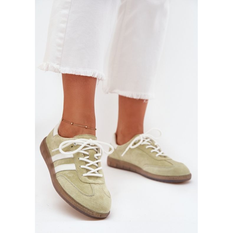 Boto Sneakers in pelle bassa Ismina da donna verde