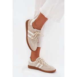 Boto Sneaker da donna in pelle bassa beige ismina