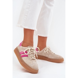 Boto Sneaker in pelle scamosciata femminile sulla piattaforma Cavira beige rosa