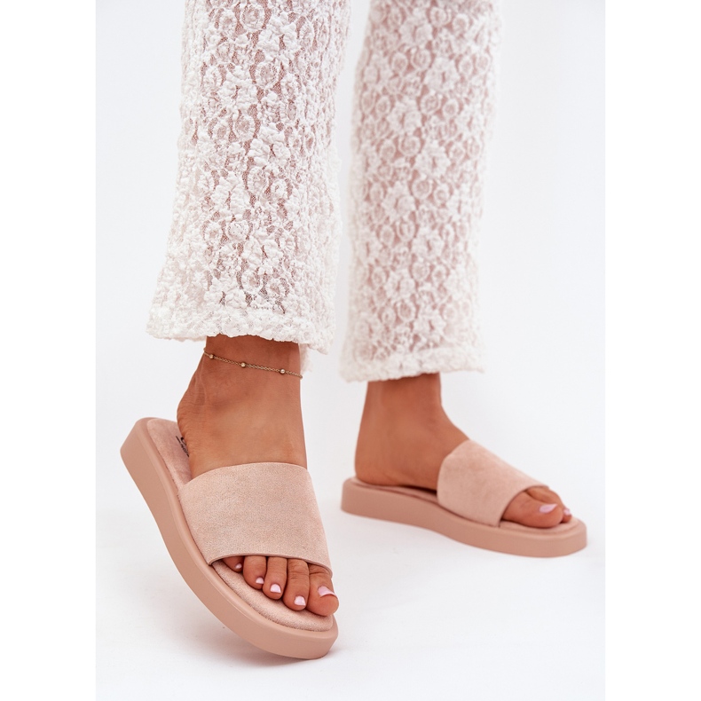 Boto Infradito da donna sulla piattaforma con Eco Suede Dirty Rose Jorina rosa