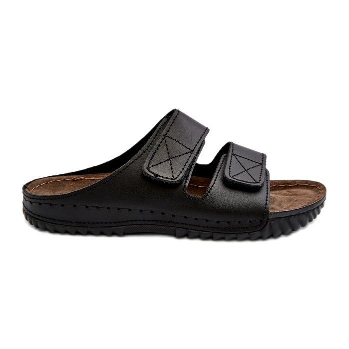 Confidanti infradito da uomo con strisce in velcro inblu fm00001u nero