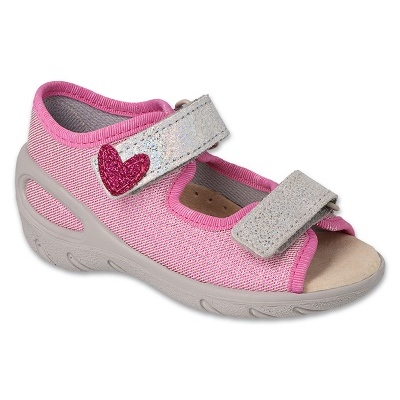 Sandali per bambini Befado 063P003 rosa con cuore