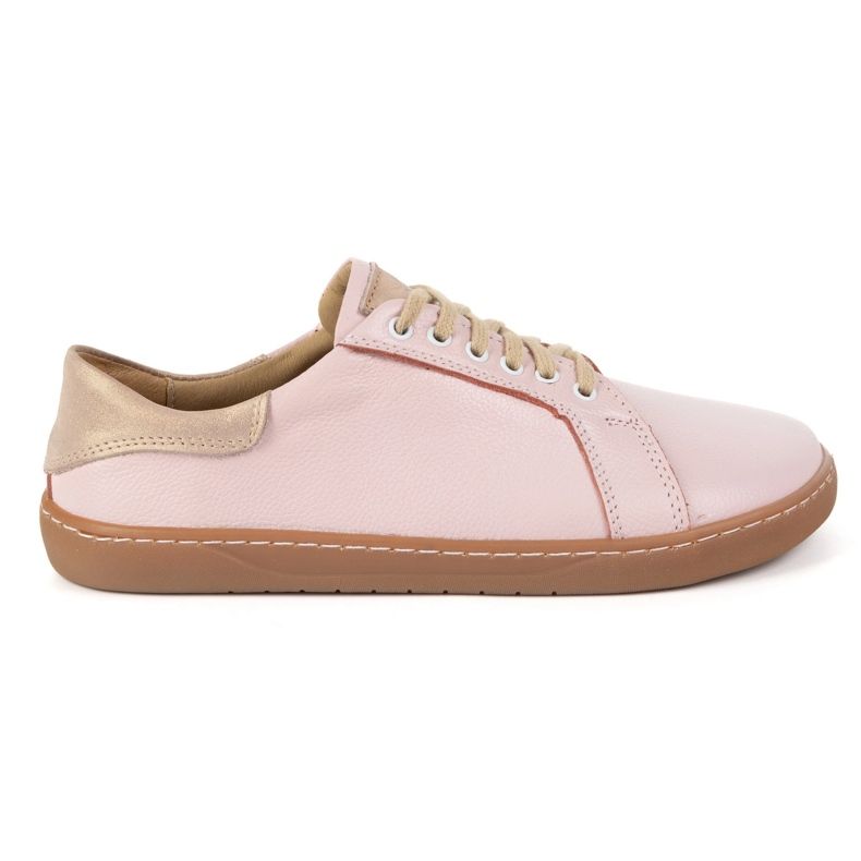Olivier Aura: scarpe minimaliste alla moda in pelle rosa rosa femminile, zero gocce