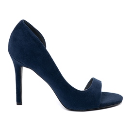 Goodin Sandali in pelle scamosciata su una spilla blu navy