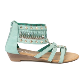 Shelvt Sandali turchesi con borchie boho