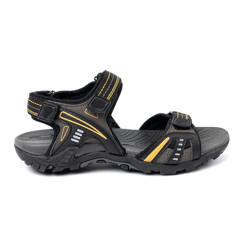 Shelvt Sandali di trekking neri con accenti gialli