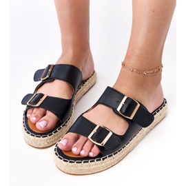 Espadrille nere con fibbie kasina nero