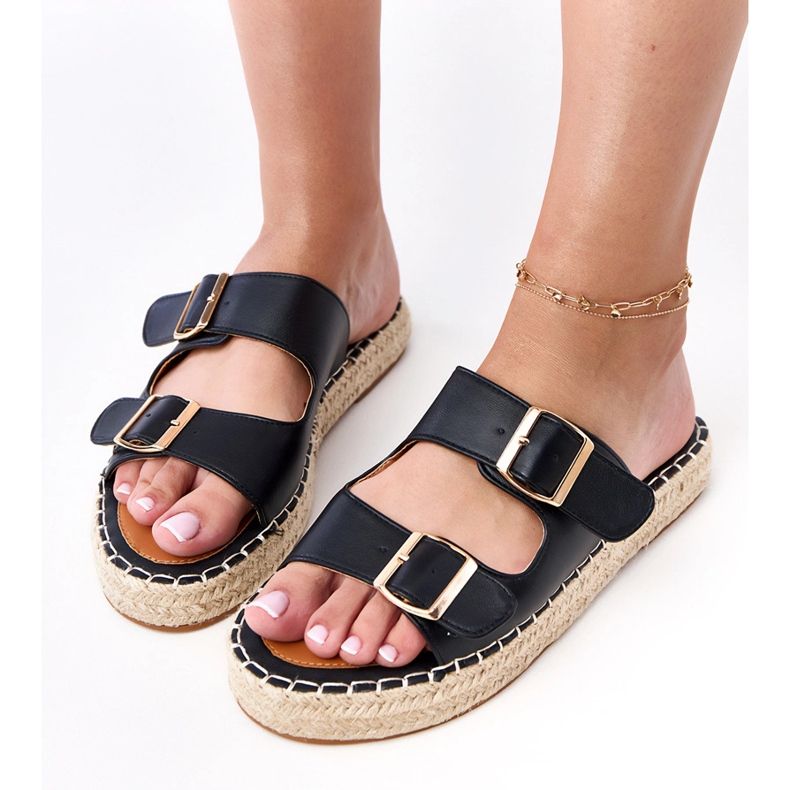 Espadrille nere con fibbie kasina nero