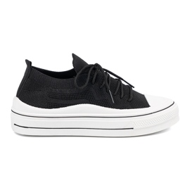 Shelvt Sneaker nere scivolate con allacciatura decorativa nero