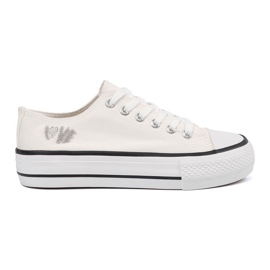 Shelvt Sneaker bianche con l'amore per l'iscrizione bianca