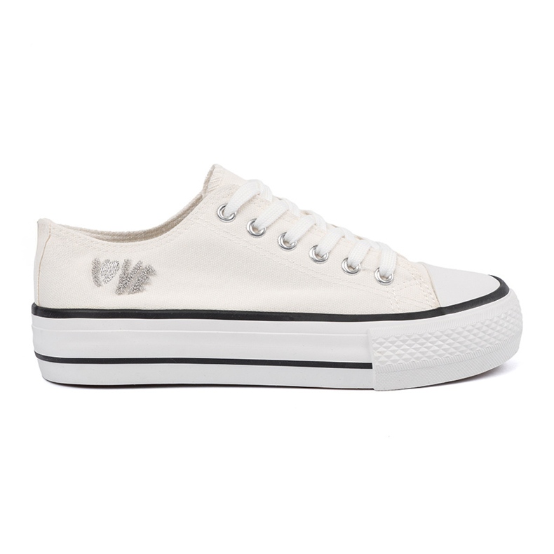 Shelvt Sneaker bianche con l'amore per l'iscrizione bianca
