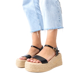 Sandali neri Espadrilles sulla piattaforma Solora nero