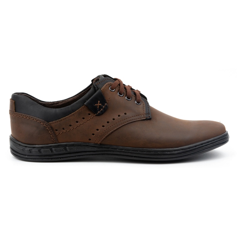 Polbut Scarpe casual da uomo in pelle 402H, colore testa di moro marrone