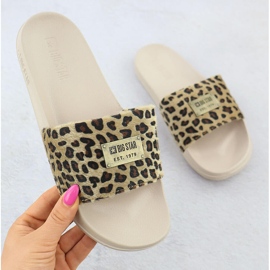 Big Star Flip leopardo leopardo femminile flops pool beige ss274715