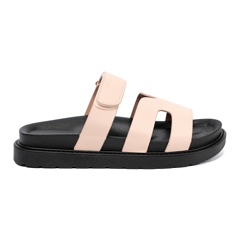 Shelvt Flop beige con una cintura in velcro