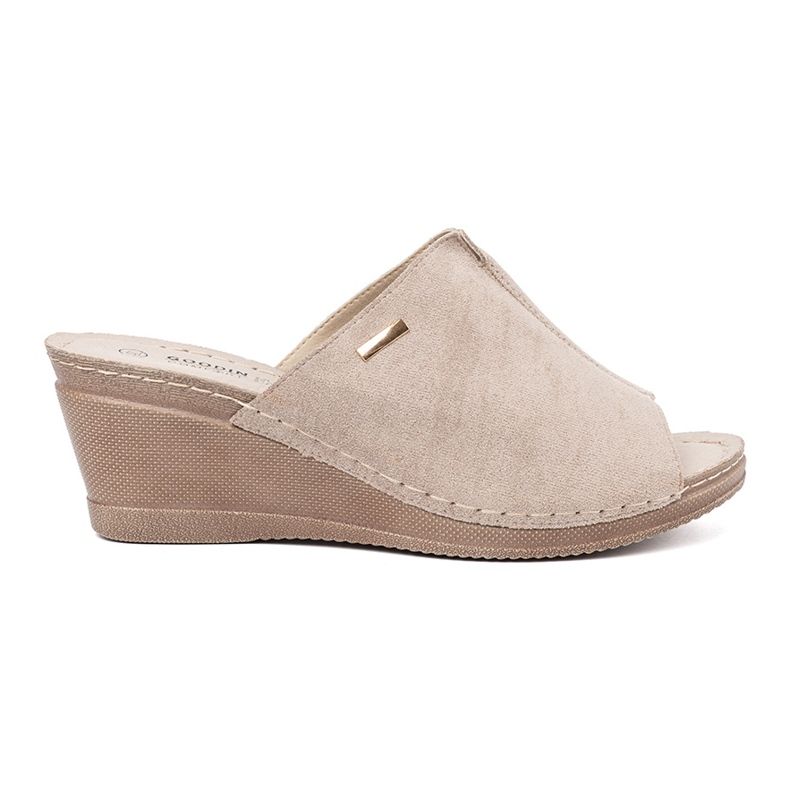 Goodin Infradito da donna beige con plateau