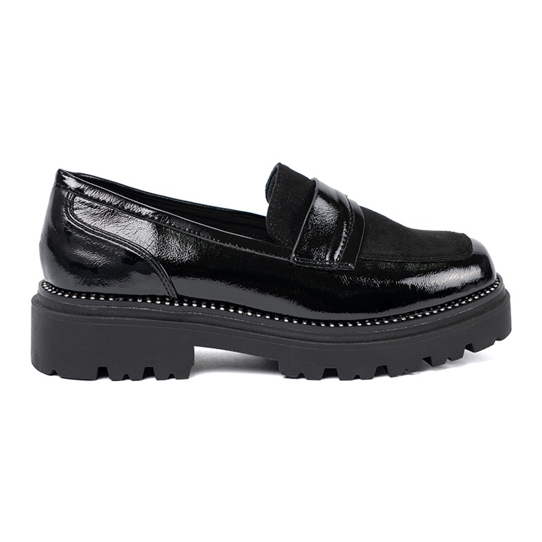Goodin Mocassini verniciati con borchie nero
