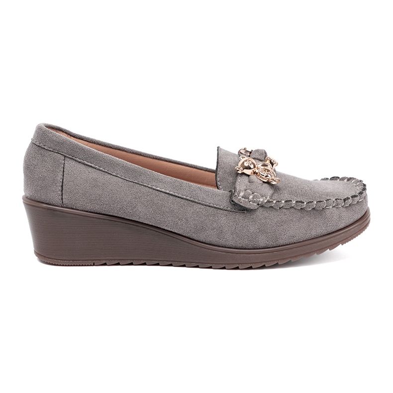 Shelvt Scarpe grigie con orsacchiotto dorato grigio
