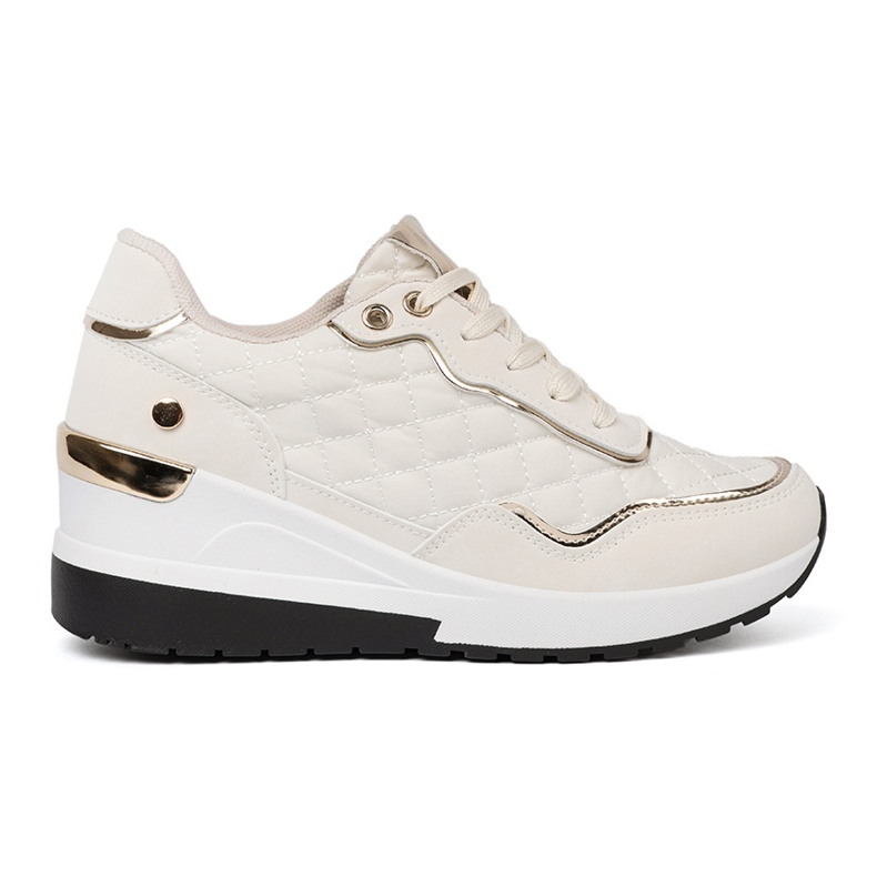Shelvt Sneaker beige con accenti dorati luccicanti