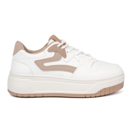 Shelvt Sneaker bianche e beige sulla piattaforma