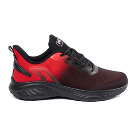 DK Scarpe sportive da uomo leggera nera e rossa