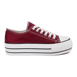 Shelvt Sneaker borgogna femminili sulla piattaforma rosso