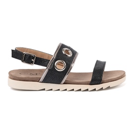 Shelvt Sandali neri con ruote in metallo decorativo nero