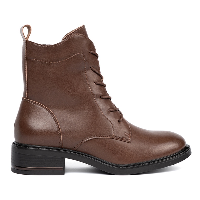 Stivali in pizzo marrone con un tallone basso Sergio Leone