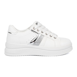 Shelvt Sneaker bianche con un accento argento metallico bianca