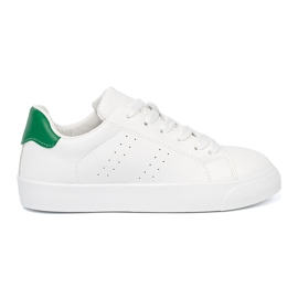 Shelvt Sneaker bianche classiche con un accento verde bianca