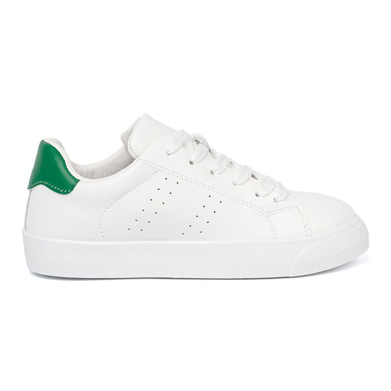 Shelvt Sneaker bianche classiche con un accento verde bianca