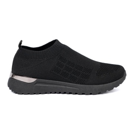 Shelvt Scarpe sportive slip-on nere con tomaia a maglie nero