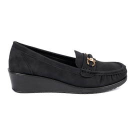 Shelvt Scarpe a cuneo nero con un ornamento
