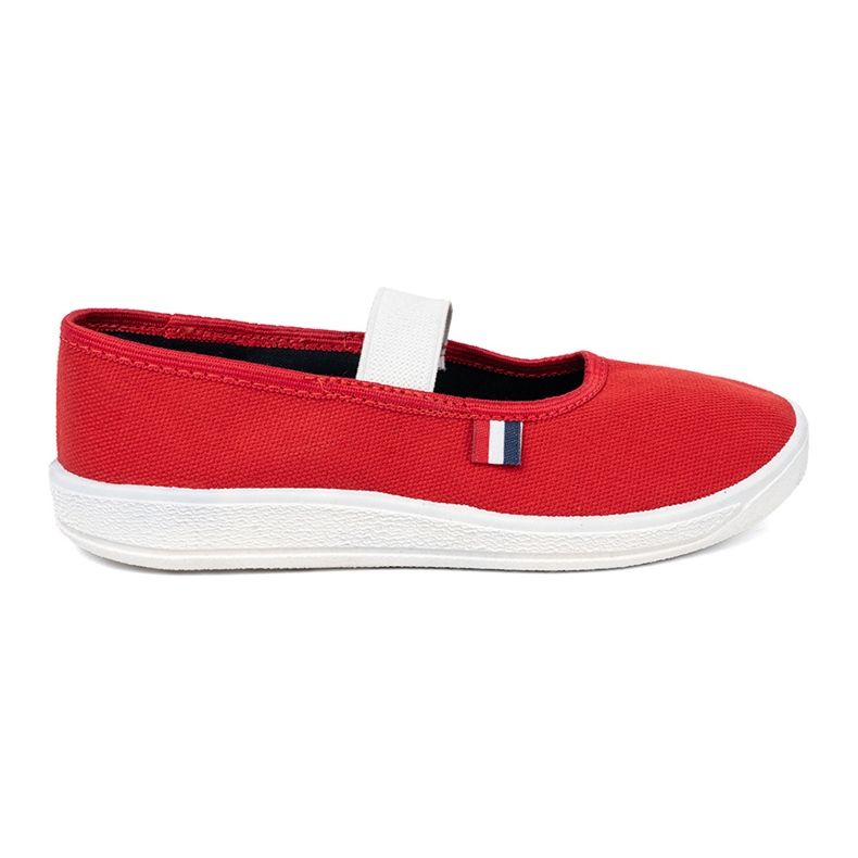 Shelvt Scarpe rosse chiari con un cinturino flessibile rosso