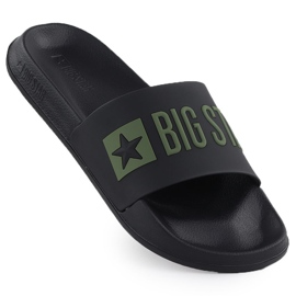 Black Big Star SS174359 Black Beach Slifors maschile nero